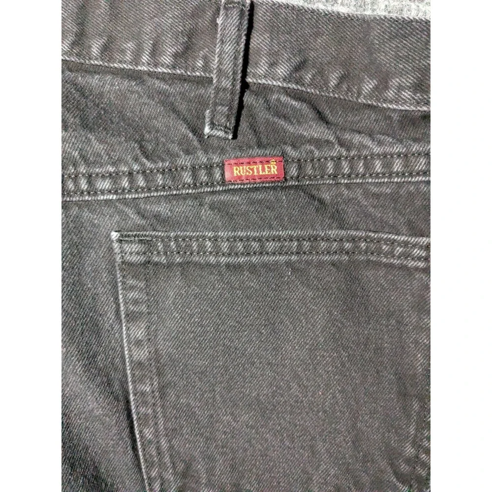 Wrangler Rustler Men's Black Denim Jeans Size 36x32